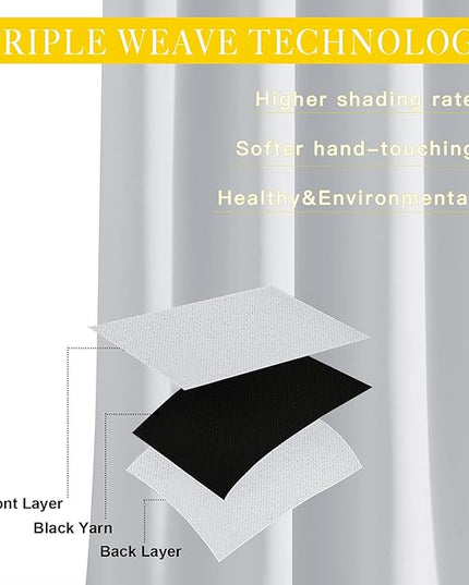 NICETOWN Room Darkening Patio Door Curtain for Living Room Darkening Grommet Sound Reducing Privacy Window Treatment for Bedroom, Greyish White, 1 Panel, W80 x L102