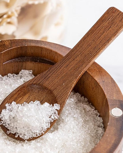Salt Cellar – Pepper Container with Magnetic Swivel Lid Wooden Coffee and Sugar Storage Cellar Bowl with Spoon, Ideal for Seasoning, Cooking, Dining Table, Kitchen Countertop 3.54in