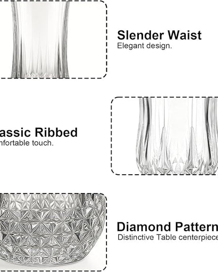 Ruckae Drinking Glasses Set of 8,11 oz and 7 oz Kitchen Water Glass Cups Set,Clear Curvature Glassware Dishwasher Safe,Mixed Drinkware for Beer,Juice,Cocktail,Whiskey,Milk and Various Mixed Drinks