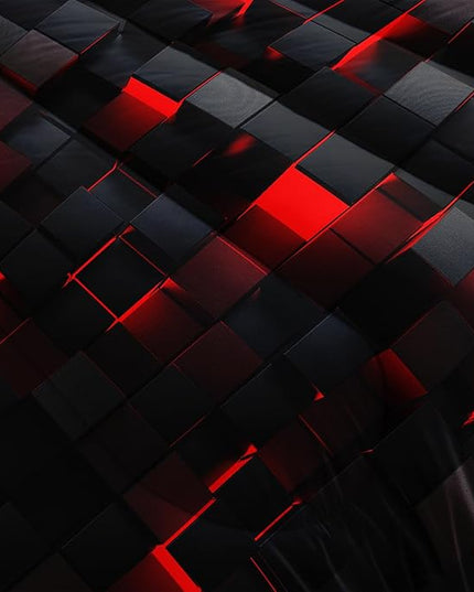 Geometric Red Black Comforter Set,Light Honeycomb 3 Piece Bedding Set King Size for Teen Boys,Modern Bedding Quilt Set Geometry Decor,Microfiber Lightweight 1 Comforter 2 Pillowcases All Season