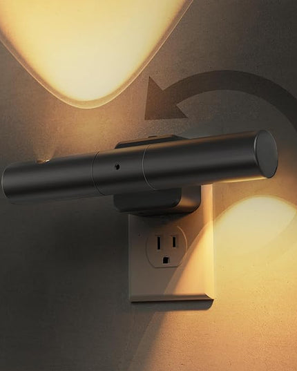 L LOHAS LED Night Light, Night Lights Plug into Wall, Auto Light Sensor 180° Rotating[1-Pack], Brightness Adjustable 0-100Lm, Soft White 3000K, Modern Nightlights for Bathroom, Hallway