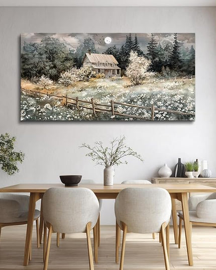 hyidecorart Wall Decor For Living Room Farmhouse Canvas Wall Art Nature Landscape Paintings Bedroom Decorations Rural Artwork Pictures Large Framed for Office Aesthetic Home Decor Ready To Hang