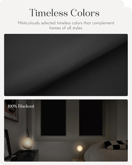 Graywind Smart Roller Shades 100% Blackout Window Blinds with APP Control Customized Automatic Shades for Home and Office(40" Wx72 H,Black)