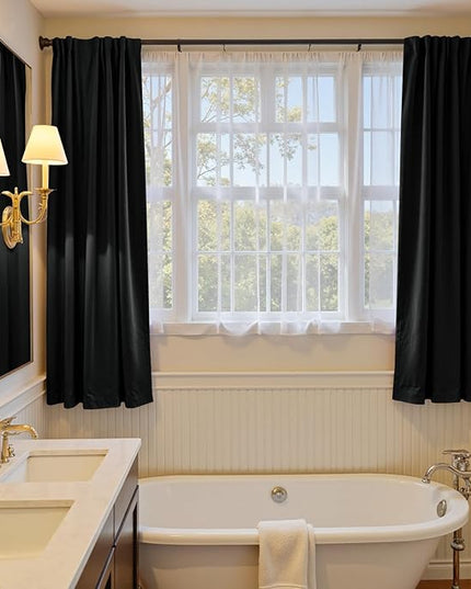 Lazzzy Velvet Blackout Curtains Thermal Insulated Room Window Drapes Super Soft Luxury Curtains for Living Room Bedroom Rod Pocket 2 Panels, Black, 52" W x 72" L