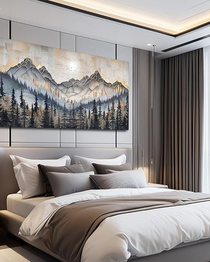 PHAOHUAXM Large Canvas Wall Decor For Bedroom Large Wall Art For Living Room Dining Room Modern Office Abstract Ink-Wash Landscape Mountain Wall Pictures Artworks Home Decor Ready To Hang 30"X60"