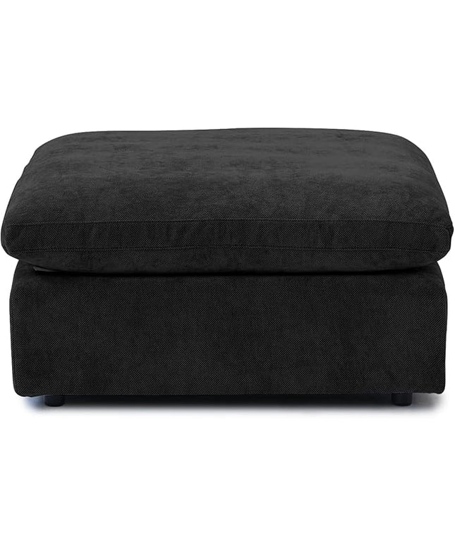 WJShome Modern Ottoman Module for Living Room, Cushion Covers Removable, Minimalist Comfy Breathable Footstool,Black