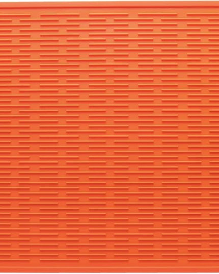 Silicone Dish Drying Mat for Multiple Usage,Easy clean,Eco-friendly,Heat-resistant Silicone Mat for Kitchen Counter or Sink,Refrigerator or Drawer Liner Orange XL 18 inches x 16 inches