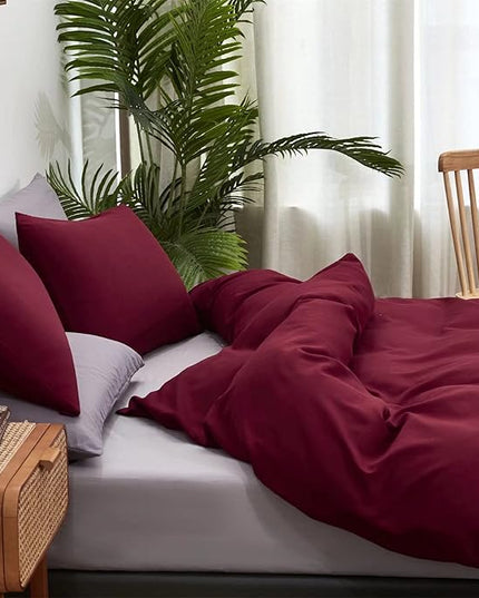 Houseri Burgundy Comforter Sets Full Wine Red Bedding Full Size Noble Bordeaux Red Vintage Bed Sets Teen Girls Women Farmhouse Shabby Chic Soft Comfy Dark Red Quilts Full