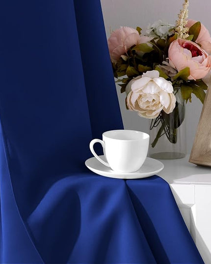 HOMEIDEAS Blackout Curtains for Bedroom 52 X 84 Inch Long 2 Panels Set Royal Blue Room Darkening Curtains/Drapes, Soundproof Thermal Grommet Window Curtains for Living Room