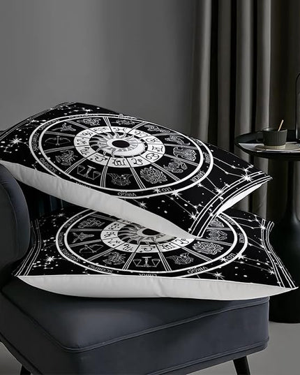 AILONEN Constellation Comforter Set Twin Size, Sun and Moon Zodiac Circle Bedding Set,Soft Breathable Twelve Constellations Duvet Set for Boys Girls Bedroom Decor 3Pcs(1 Comforter + 2 Pillowcases)