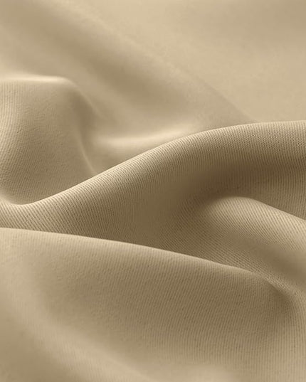 BGment 100% Blackout Curtains for Bedroom 72 Inch Length 2 Panels, Thermal Insulated Room Darkening Curtains Rod Pocket Soundproof Bedroom Living Room Window Curtains, Sand, Each 52 Inch Wide