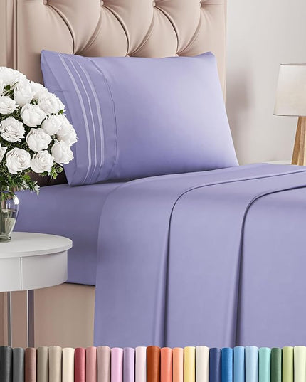 Twin XL Size 3 Piece Sheet Set - Comfy Breathable & Cooling Bed Sheets Set - Hotel Luxury Bedding for Women, Men, Kids, Teens, Boys & Girls - Deep Pockets, Soft and Wrinkle Free - Oeko-Tex - Lavender
