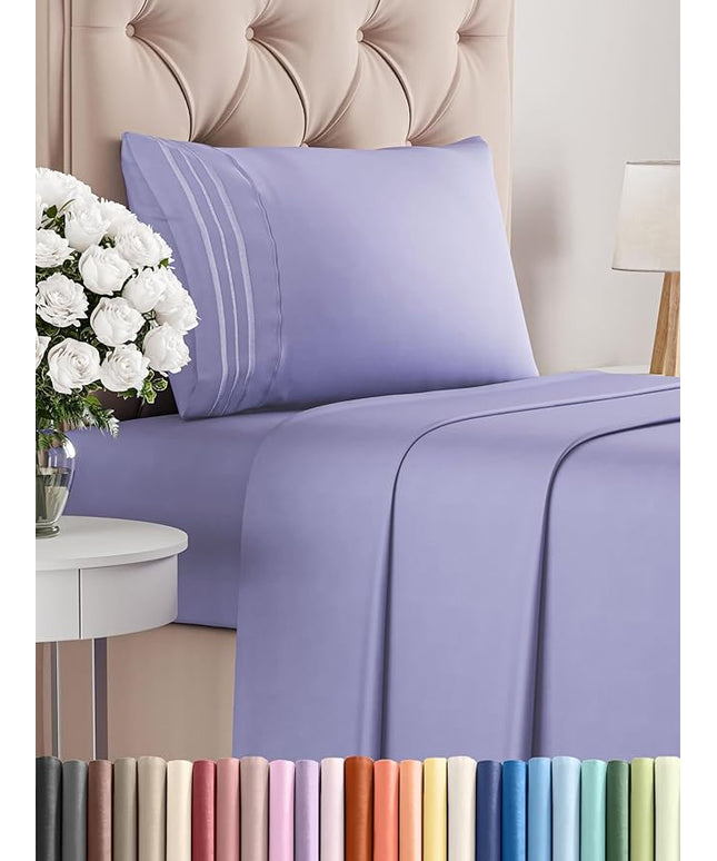 Twin XL Size 3 Piece Sheet Set - Comfy Breathable & Cooling Bed Sheets Set - Hotel Luxury Bedding for Women, Men, Kids, Teens, Boys & Girls - Deep Pockets, Soft and Wrinkle Free - Oeko-Tex - Lavender