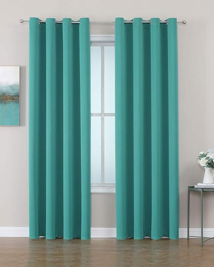 ChrisDowa Grommet Room Darkening Curtains for Bedroom and Living Room - 2 Panels Set Thermal Insulated Blackout Curtains (Teal, 52W x 72L)