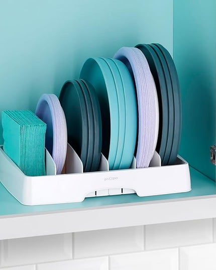 YouCopia StoraLid Adjustable Food Container Lid Organizer for Kitchen Cabinet Storage, Large Classic Edition