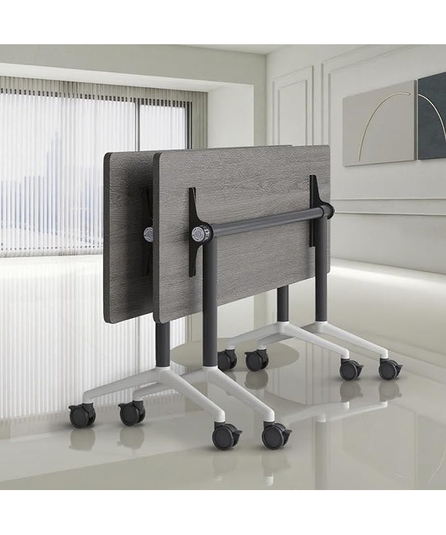 Folding Conference Room Tables, Seminar Conference Table Modern Flip Top Training Meeting Tables, Conference Room Table with Wheels for Home Office Classr,2 Pack 55.1inch