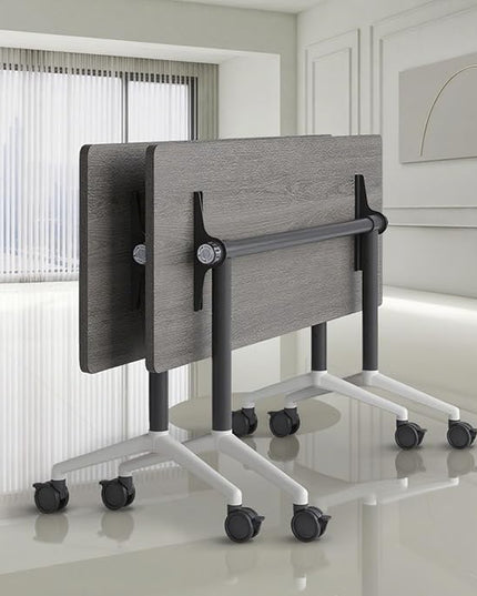 Folding Conference Room Tables, Seminar Conference Table Modern Flip Top Training Meeting Tables, Conference Room Table with Wheels for Home Office Classr,2 Pack 70.8inch