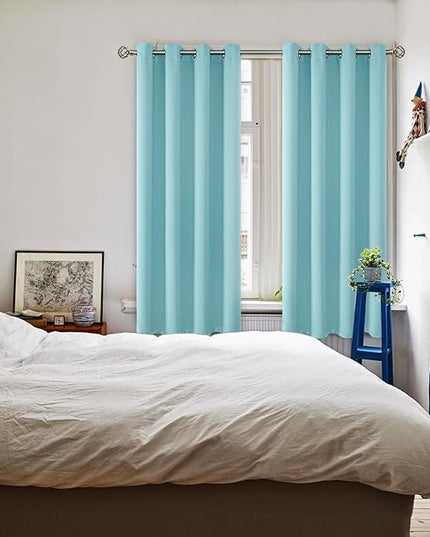 BGment Blackout Curtains - Grommet Thermal Insulated Room Darkening Bedroom and Living Room Curtains, Set of 2 Panels (52 x 63 Inch, Baby Blue)