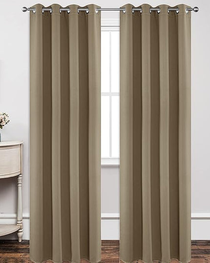 Joydeco Blackout Curtains 120 Inch Length 2 Panels Set, Thermal Insulated Long Curtains& Drapes 2 Burg, Christmas Drapes for Living Room Bedroom Window