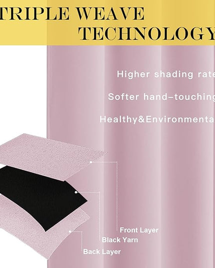 NICETOWN Bedroom Curtain Room Darkening Drapery - Home Fashion Microfiber Thermal Insulated Solid Grommet Room Darkening Curtain for Kitchen (Lavender Pink, 1 Panel, 52 inches Wide by 72 inches Long)
