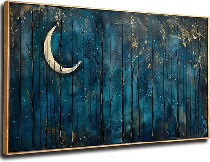 ILLBDR Framed Large Wall Art Dark Academia Moon Decor Forest Landscape Wall art Nature Painting for Rustic Farmhouse Artwork Living Room Bedroom Office 24"x48"