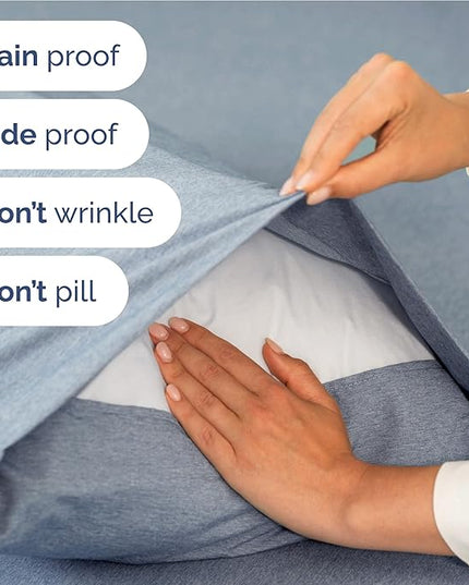 Twin XL Size 3 Piece Sheet Set - Comfy Breathable & Cooling Bed Sheets Set - Hotel Luxury Bedding for Women, Men, Kids, Teens, Boys & Girls - Deep Pockets and Wrinkle Free - Blue (Heathered Sheets)