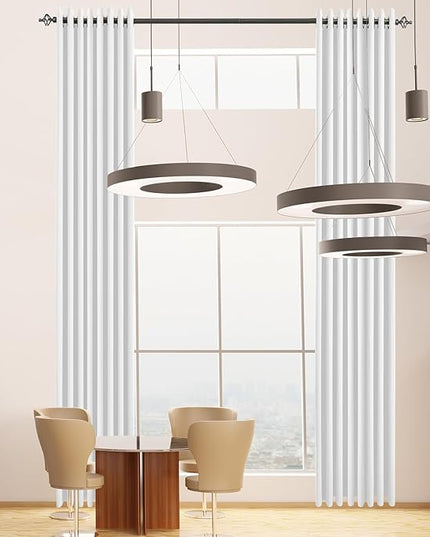 Blackout Curtains for High Ceiling, Extra Long Tall Curtains 18ft Length Solid Grommet Window Drapes for 2 Story High Living Room Loft, Set of 1 Curtain Panel 108 W x 215 L Inches Ash White