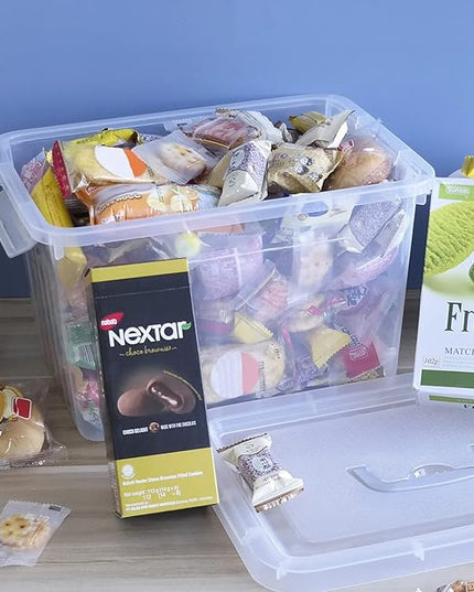10 L Clear Plastic Storage Box, 6-Pack Storage Latch Box