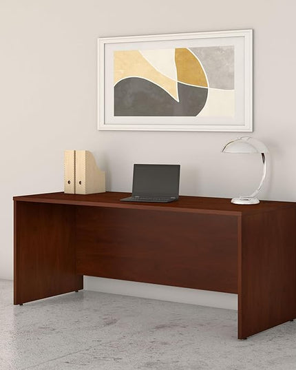 Bush Business Furniture Studio C 72W Computer Desk with Wire Management and Modesty Panel in Hansen Cherry, Professional Table for Home Office and Corporate Office