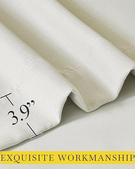 NICETOWN Room Darkening Curtains 96 inches Long for Bedroom, Rod Pocket/Back Tab/Hook Belt Thick Faux Linen Cold & Light Blocking Window Treatment for Living Room, Natural, W50 x L96, 1 Panel