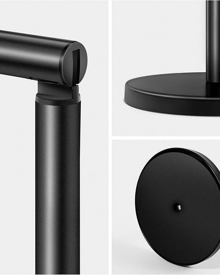 Cesun Toilet Paper Holder Stand Free Standing, Black Toilet Paper Storage with Heavy Weighted Base, Bathroom Stainless Steel Toilet Paper Roll Holder, Non-Slip, Matte Black