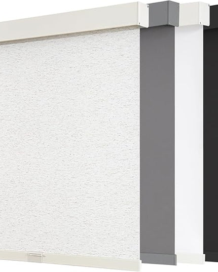 AOSKY Blackout Roller Shades Cordless Blinds for Windows, Free-Stop Shades with Valance, Thermal Insulated Fabric, UV Protection, Natural Woven Blinds for Home (18" W x 72" H, Linen Beige