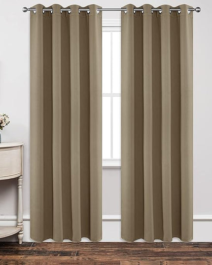Joydeco Blackout Curtains 84 Inch Length 2 Panels Set, Thermal Insulated Long Drapes 2 Burg, Room Darkening Grommet Curtains for Living Room Bedroom Window