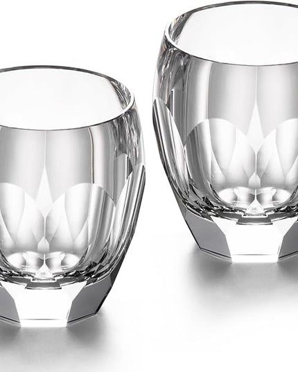 KAMMAK Crystal Whiskey Glasses Set of 2, Luxury 7.44oz Old Fashioned Glasses Stemless, Handcrafted Cocktail Glasses, Hand Blown Scotch Cup for Women, Men Gift for Bourbon Barware, Home Bar