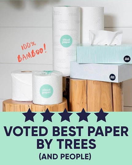Bamboo Toilet Paper, Paper Towels, and Tissues - Compact Bundle Box for Eco-Friendly Households - 12 rolls bamboo toilet paper, 3 rolls bamboo paper towels, and 2 boxes bamboo facial tissues