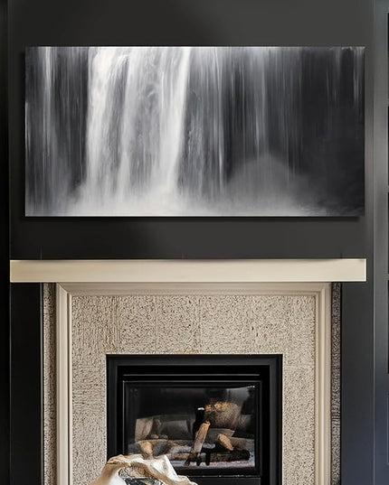 Black Wall Art White Wall Decor Waterfall Wall Pictures Abstract Wall Art Room Decor Canvas Poster Photos for Bedroom Living Room 24"x48"