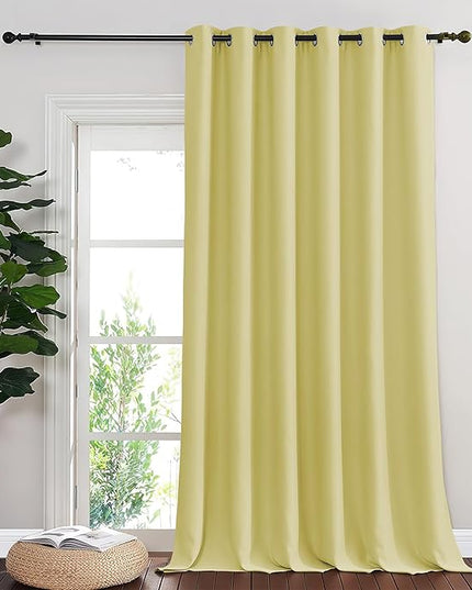 NICETOWN Paler Yellow Blackout Curtains for Bedroom 95 Inch Length - Thermal Insulated Room Darkening Privacy Grommet Window Drapes for Boys Room, Set of 1 Panel, 80 x 95 Inch