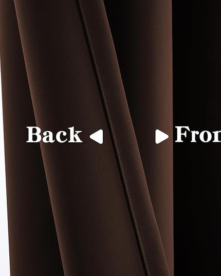 Custom Curtains for Living Room 1 Panel, Blackout Curtains Thermal Insulated, Grommet Light Blocking Drapes for Bedroom Windows Luxury Decor(Custom Size,Chocolate