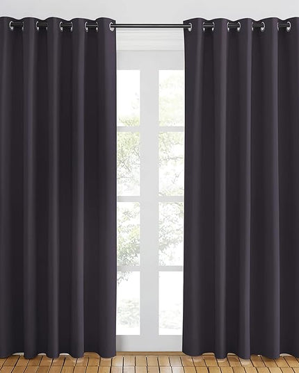 NICETOWN Greyish Purple Blackout Curtains 84 inch Length, Grommet Top Room Darkening Drapes for Bedroom Living Room, Light Blocking Window Covering for Privacy (W66 x L84 Inch, 1 Panel)
