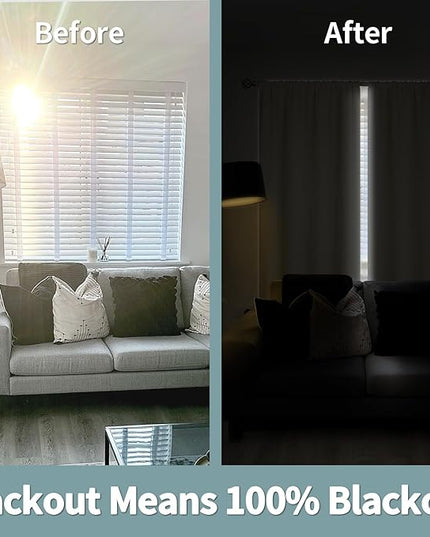 BGment Cream Blackout Curtains for Living Room 95 Inch Long 2 Panels Set, Extra Long Thermal Insulated 100% Room Darkening Curtains, Light Blocking Soundproof Bedroom Window Curtains, 52 Wide