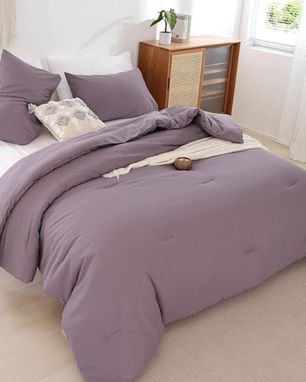 ROSGONIA Dusty Purple Twin/Twin XL Comforter Set for Boys Girls, 1 Comforter & 1 Pillowcase, Lightweight Kids Comforter Sets All Season Dorm Bedding