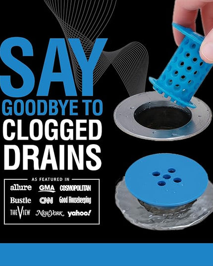 TubShroom Tub Drain Hair Catcher Strainer, Blue – Drain Protector and Hair Catcher for Bathroom Drains, Fits 1.5” – 1.75” Bathtub and Shower Tub Drains