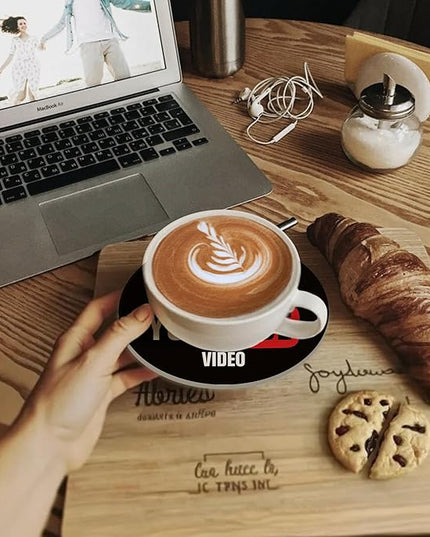 zcyhtqp, Don't Worry I Watched a You Tube Video, Funny Absorbent Round Ceramic Stone Coasters Set of 4 with Cork Base, Gifts for Home, Kitchen, Bar, Coffee Table, Office Table Décor