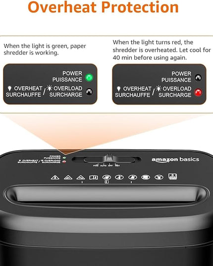 Amazon Basics 8-Sheet Cross Cut Paper Shredder and Credit Card Shredder - Black