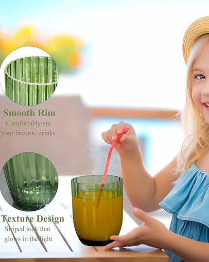 Acrylic Clear Highball Plastic Cups | Plastic Reusable Tumblers 15oz & 20oz (Set of 8) | Stackable | BPA-free Tumblers | Shatterproof | Top-rack Dishwasher Safe