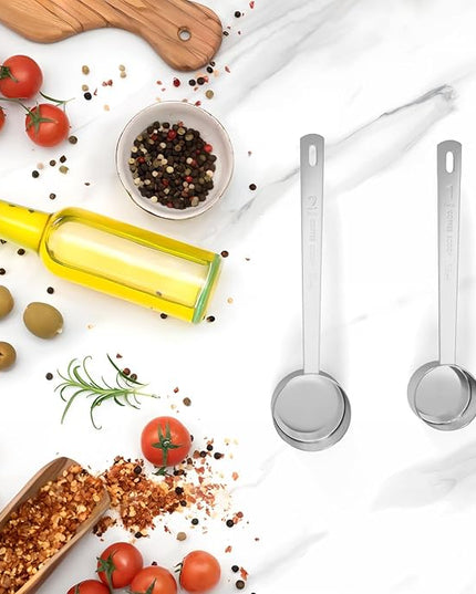 2PCS 2 Tablespoon Coffee Scoop, Long Handle Measuring Spoon, Two tbsp (30ml, 1/8cup) Stainless Steel Scooper