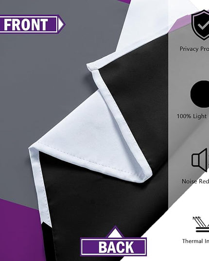 Purple 100% Blackout Curtains for Bedroom 72 inch Length 2 Panels Set Grey Modern Abstract Geometric Black Out Curtains Thermal Insulated Room Darkening Window Drapes for Living Room, 42Wx72L