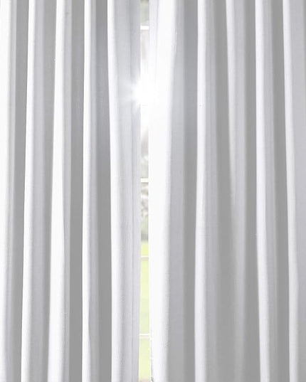 HPD Half Price Drapes Bellino Room Darkening Curtains 96 Inches Long Curtains for Bedroom & Living Room (1 Panel), 50W x 96L, Chalk Off White