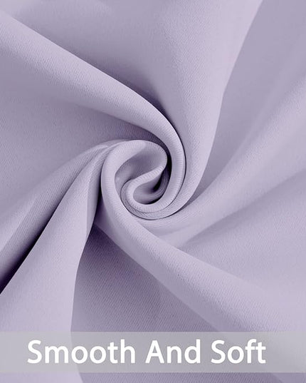 Yakamok Blackout Curtains Room Darkening Thermal Insulated Window Panels,Solid Grommet Top Drapes for Bedroom/Living Room(62Wx63L, Lilac, 2 Panels)