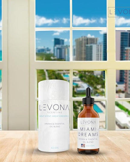 Levona Scent Essential Oils for Diffusers for Home: Miami Dreams Hotel & Home Luxury Scents Fragrance Oil - Aroma Oil with Notes of Bergamot Oil & Pine Essential Oil -120 Ml Scented Oils for Diffuser